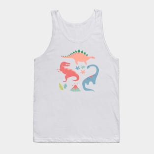 Dinos + Volcanoes in Coral Tank Top